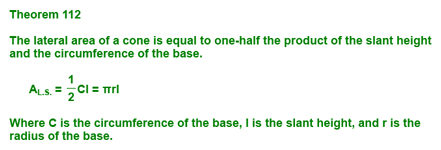 Theorem 112 - Surface Area of a Cone